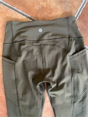 lululemon athletica Olive Leggings with Reflective Logo